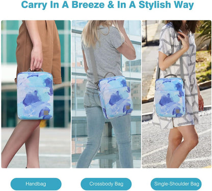 Dadanism 9-11 Inch Tablet Sleeve Bag Carrying Case with Shoulder Strap for iPad (A16) 11", iPad 10th Gen 10.9", iPad Air M4/Pro M5 11", iPad 9/8/7th 10.2", Galaxy Tab A11+ Plus 11", Cloudy Pink