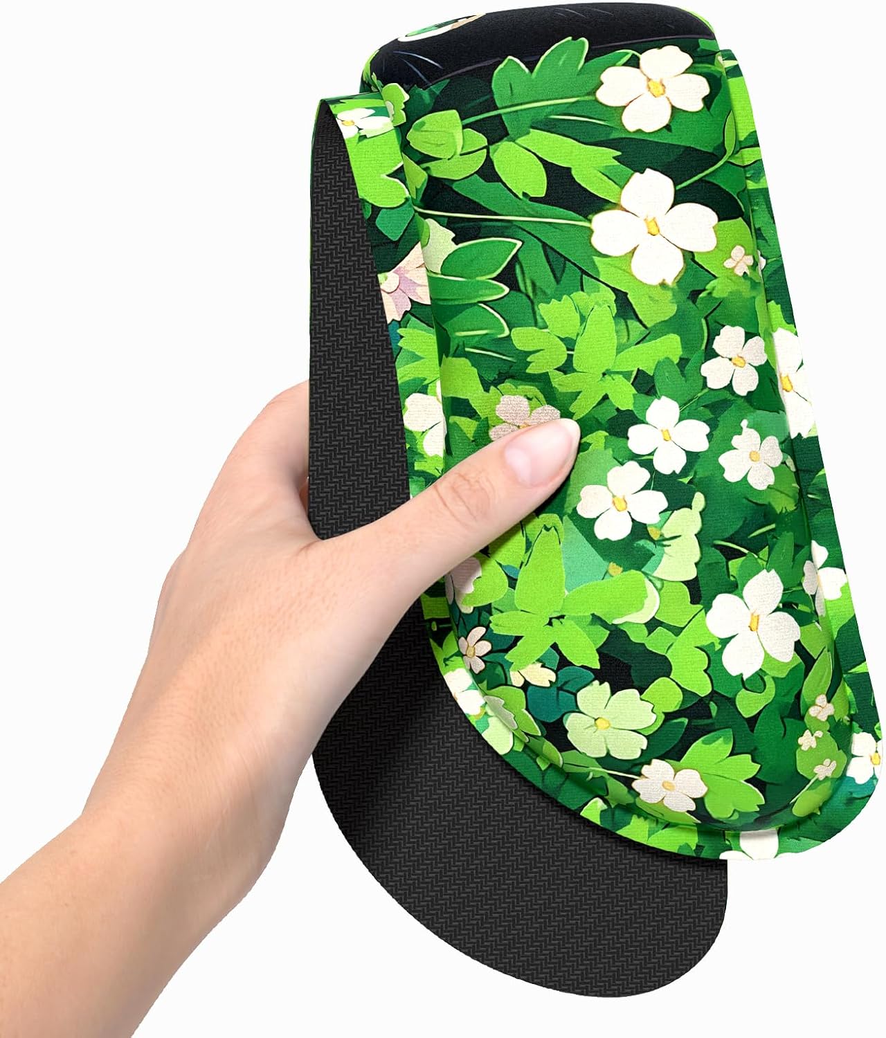 Dapesuom Enlarge Keyboard Wrist Rest, Memory Foam Wrist Cushion for Desk Mat Support, Cute Pain Relief Keyboard Mouse Pad Rests Set with Non-Slip Base for Gaming Laptop Office Computer, Elegant Flower