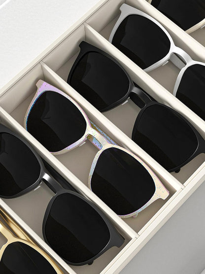 Sunglass Organizer Tray,Eyeglass Storage for Multiple Glasses,Jewelry and Sunglasses Drawer Organizer (Beige 2)
