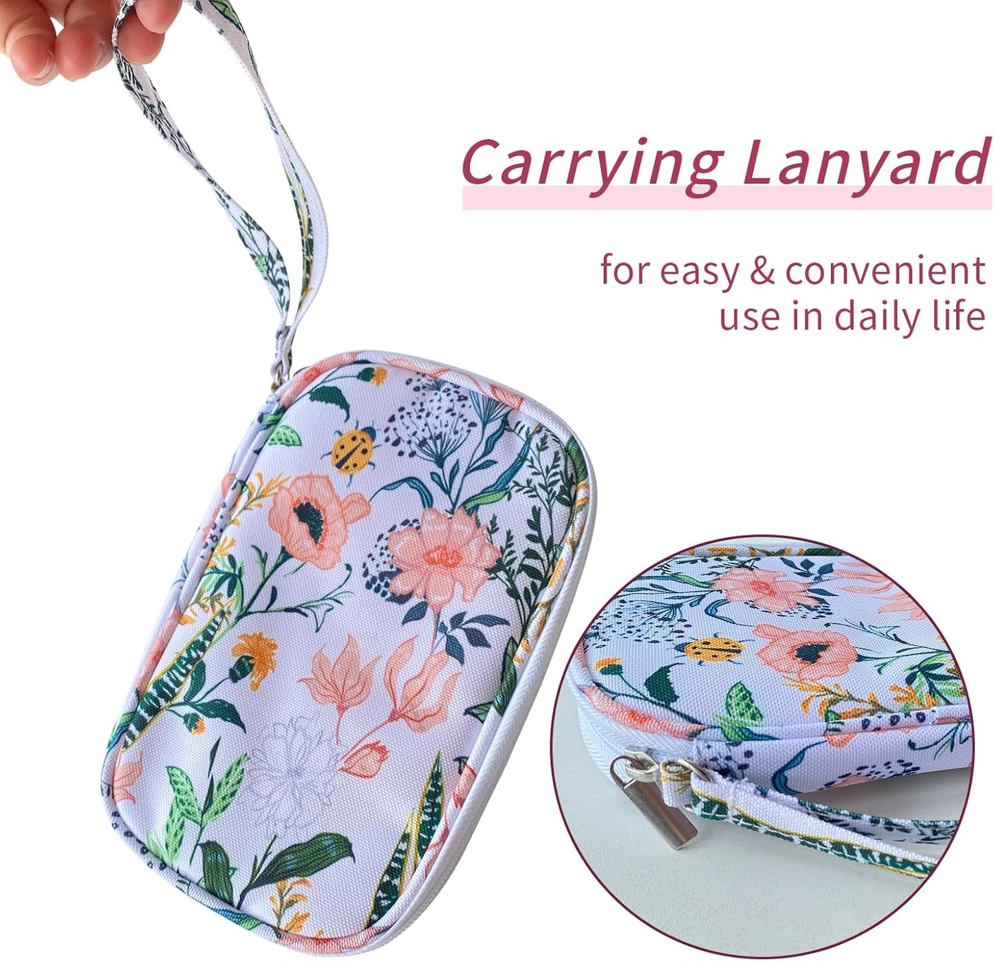 Electronics Organizer Travel Case, Cable Organizer Travel Essentials Tech Pouch,Suitable for Charger, Cable, Phone，Flash Drive,Bohemian leaves
