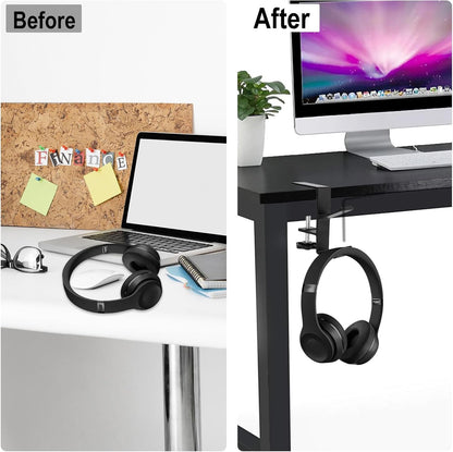 cobee Purse Hook for Table, Purse Hanger for Desk, Clamp-On Under Desk Backpack Hanger, Women's Bag Hook for Handbag and Purse Holder(Black Single Hook)