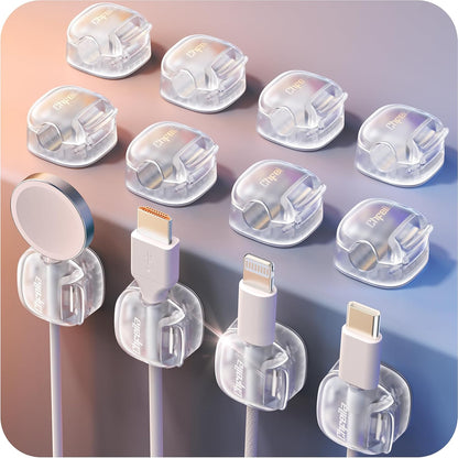 Cord Organizer, 8 Pack Cable Clips [1s Lock & Strongest Adhesive] Spring Cable Management, Cord Holder for Nightstand, Home Office Desk Accessories, Women Teen Cute Room Decor College Dorm Essentials