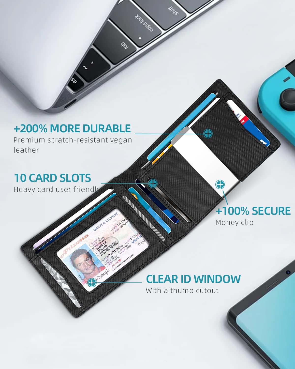 Zitahli Men's Wallets Airtag Holder Slim Rfid Leather with Gift Box