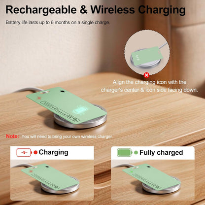 2 Pack Ultra Slim Rechargeable Wallet Tracker Card, IP67 Waterproof Bluetooth Tracking Card Compatible with Apple Find My & Android, Item Locator for Wallet Luggage Backpack