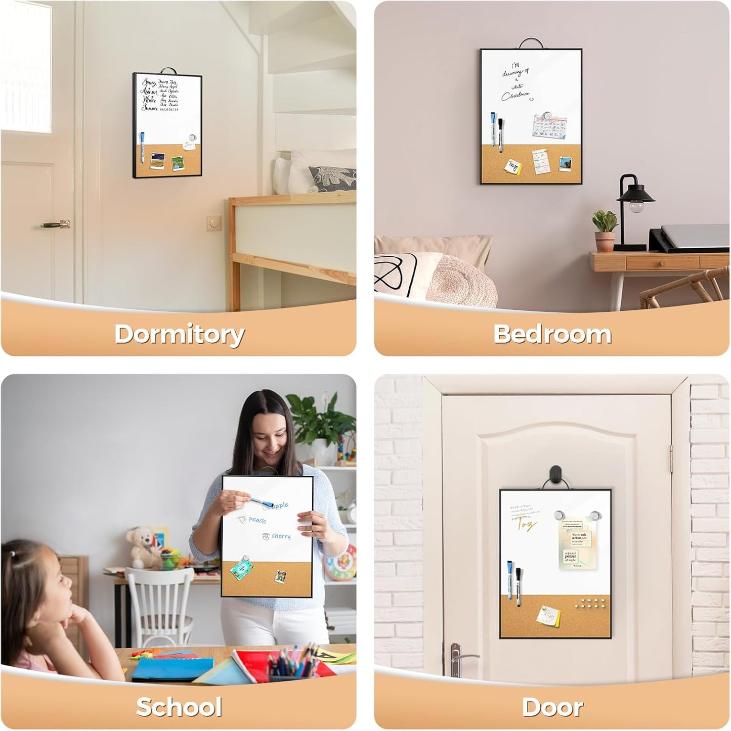 Weekly Planner Dry Erase Calendar for Wall Hanging, 16"x12" Aluminum Frame Whiteboard Calendar with Handle, Portable White Board as Office to Do List, Meal Planner for Home Kitchen