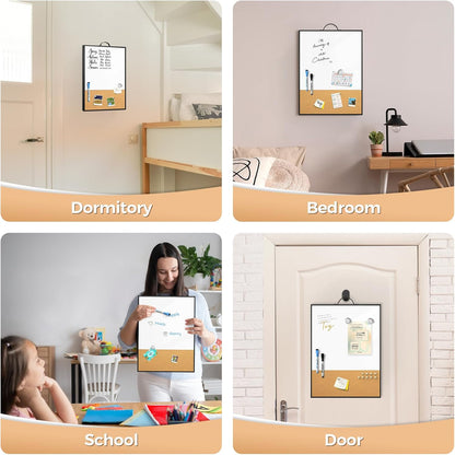 Weekly Planner Dry Erase Calendar for Wall Hanging, 16"x12" Aluminum Frame Whiteboard Calendar with Handle, Portable White Board as Office to Do List, Meal Planner for Home Kitchen