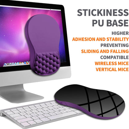 Ergonomic Joint Wrist Support Mouse Pad with Memory Foam Cushion Massage Bump, Carpal Tunnel Pain Relief Mousepad Slope Design for Wrist Rest, 11.8x7.9 in, Black