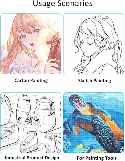 A2 Extra Large Tracing LED Light Pad for Diamond Art, Sketching, Painting - Adjustable Brightness, Sketching, Tracing - USB Powered DIY Diamond Art Light Box - No mesh No dot