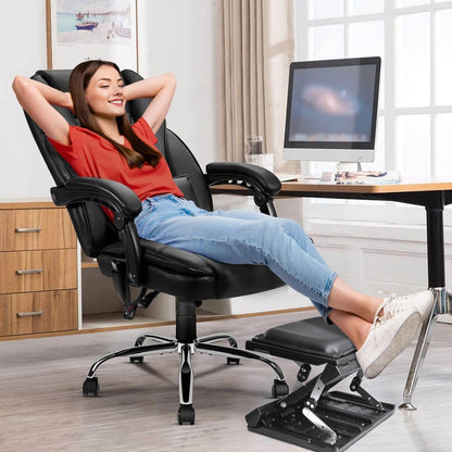 Scalebeard Foot Rest for Under Desk at Work,Height Adjustable Infinite Angle Ergonomic Foldable Footrest for Office, Gaming,Computer, Removable Pad Desk Foot Stool with Massage Beads,for All Seasons