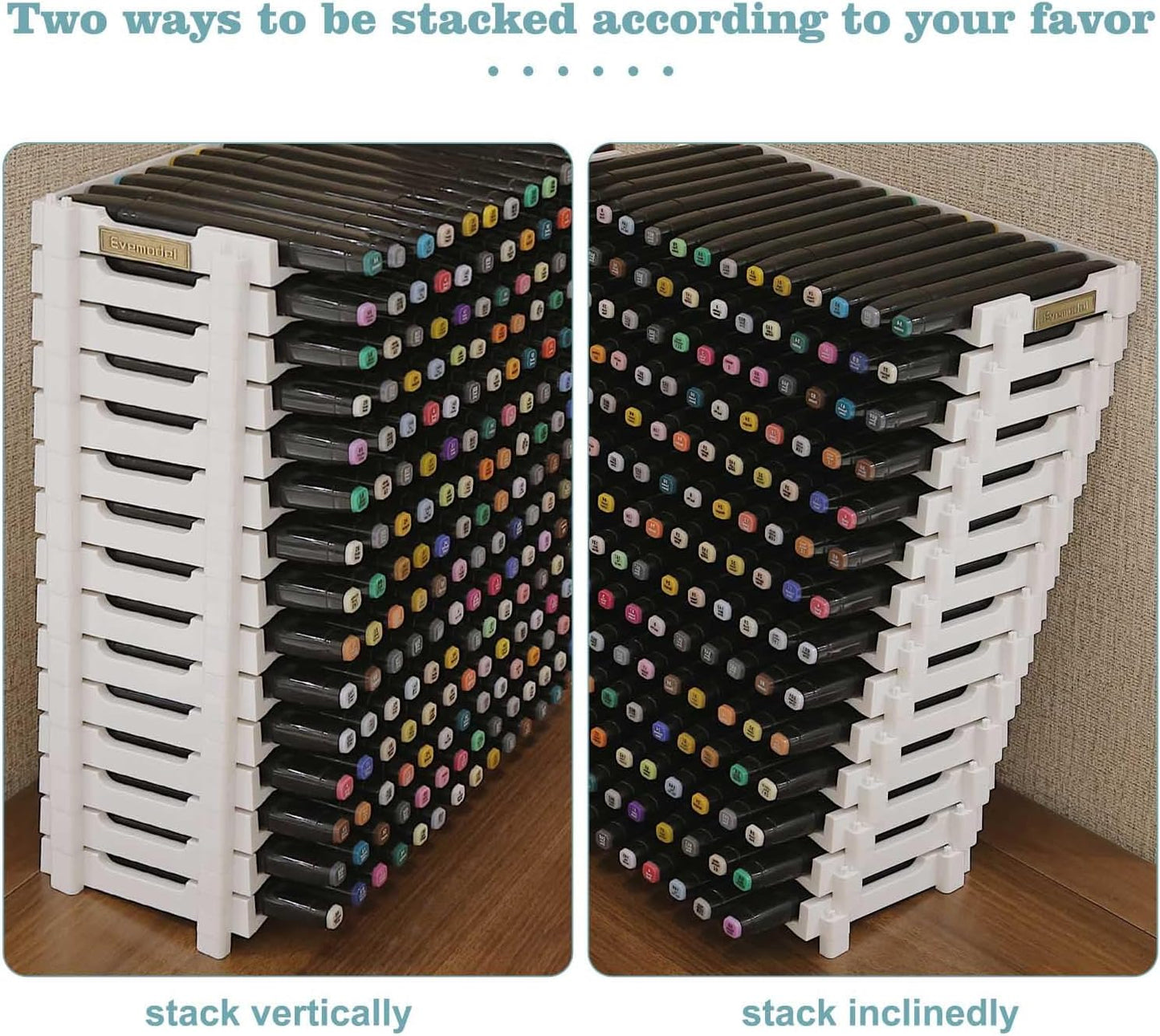 Universal 6 Layers Tray Universal Marker Storage Rack, Penholder Display for 90 Pens SN01 Pencil Organizer Holder for Desk (Clear-6 layers)