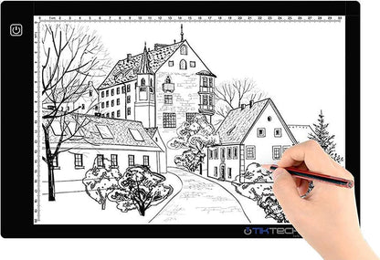 A4 Ultra-Thin Portable LED tracing Light Box Dimmable Brightness LED Art Tracing Pad for Artist Drawing Sketching Animation Stencilling and 5d Diamond Painting (Black, A4)