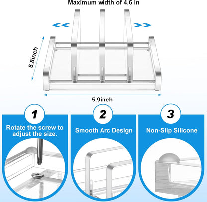 Chunful Adjustable Vertical Laptop Stand for Desk, Acrylic 3 Slot Laptop Holder Desktop, Invisible Desktop Notebook Dock for Notebook Computer, All Gaming Laptops up to 17''