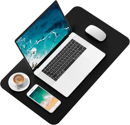 Hsurbtra Desk Pad, 23.6" x 13.8" PU Leather Desk Mat, M Extended Mouse Pad, Waterproof Desktop Blotter Protector, Non-Slip Ultra Thin Small Laptop Keyboard Writing Mat for Office Home, Pink