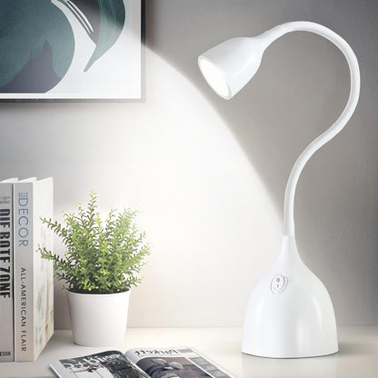 EJIAXIN Desk Lamp for Home Office - Clip on Reading Light and Bed Headboard Clamp Lamp, Bedside Gooseneck Table Lamp, Clip on Desk Lamps, Eye-Caring Desk Lamp for College Dorm Room Study Lamp, White