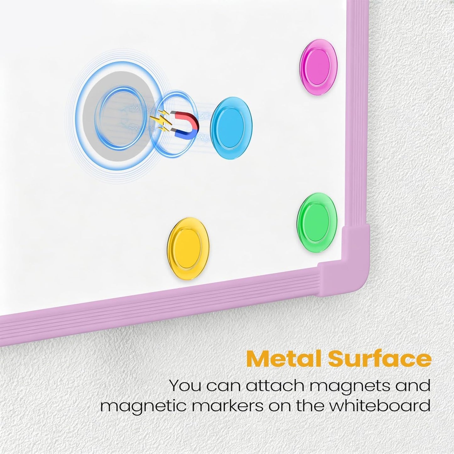 Small Dry Erase Board for Wall, 16" x 12" Double-Sided Hanging Whiteboard, Magnetic White Board with 4 Markers, 4 Magnets and 3 Mini Sticky Notes, Portable Whiteboard for Kids, School, Home, Office