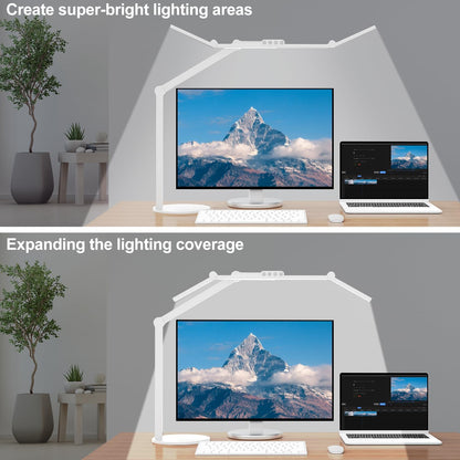 Micomlan Architect Desk Lamp for Home Office, 24W Adjustable Led Desk Light with Remote, 1500LM Bright Dimmable Computer Table Light Rotatable Office Lamp with Base for Cafting Monitor