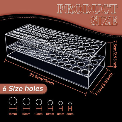 Acrylic Paint Brush Holder 105 Holes Clear Paintbrush Holder Organizer Artist Brush Holder Paint Brush Stand Rack for Pens Pencils Artist
