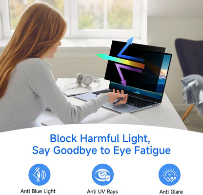 [2-Pack] Privacy Screen For Computer Monitor, 27-Inch 16:9 Aspect Ratio; Anti Spy/Bule Light/Glare And Eye Protection, 2 Install Ways Removable For Office, Airport, Cafe And Other Public Area; Diagonal 27 Inches, Width 23.53 Inches, Height 13.24 Inches