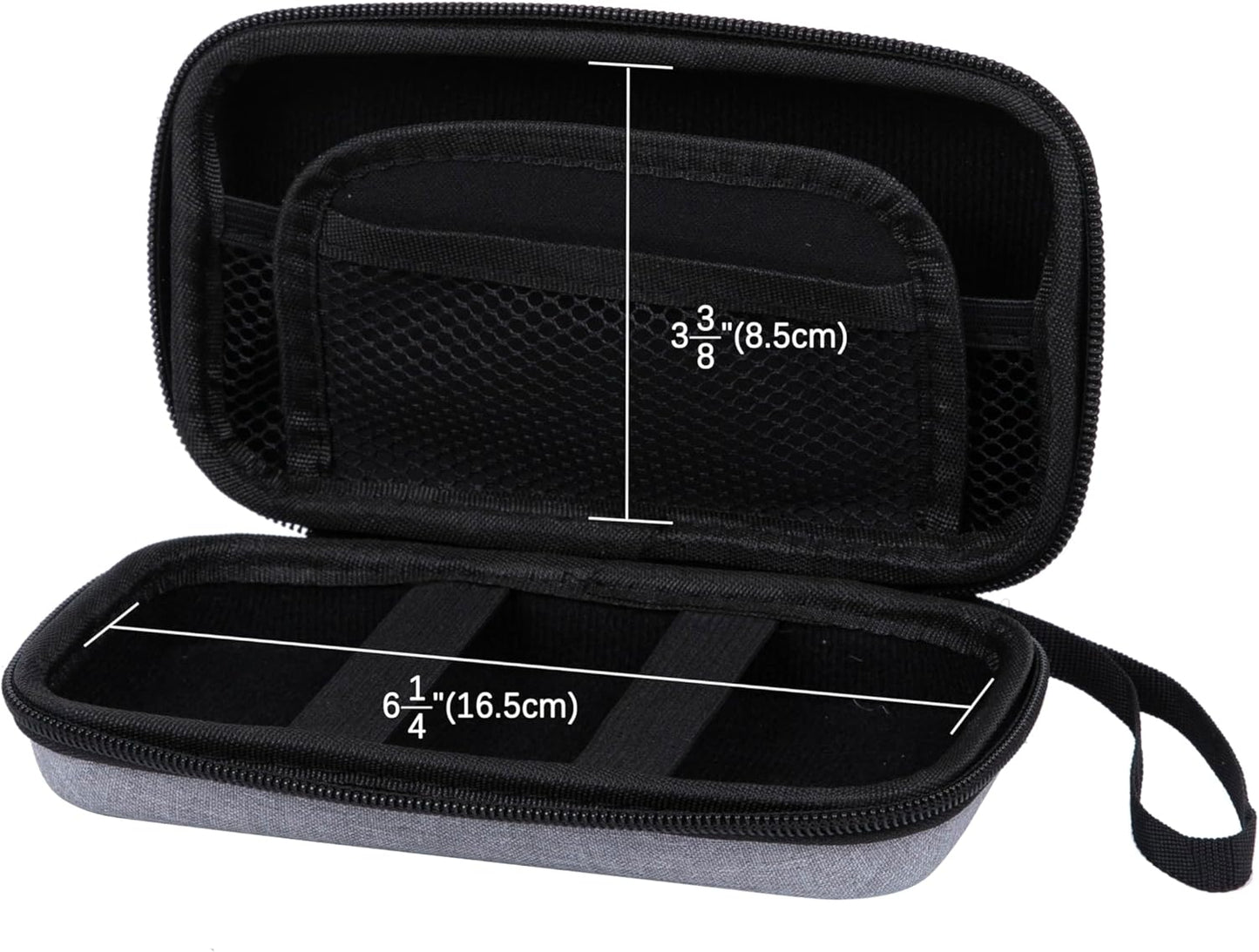 Ginsco Hard Shell Protection Case Electronic Accessories Organizer Pouch for MacBook Air/pro Adapter Chargers Cables Power Bank, for Sandisk Portable SSD Flash Disk SD Card (Black)