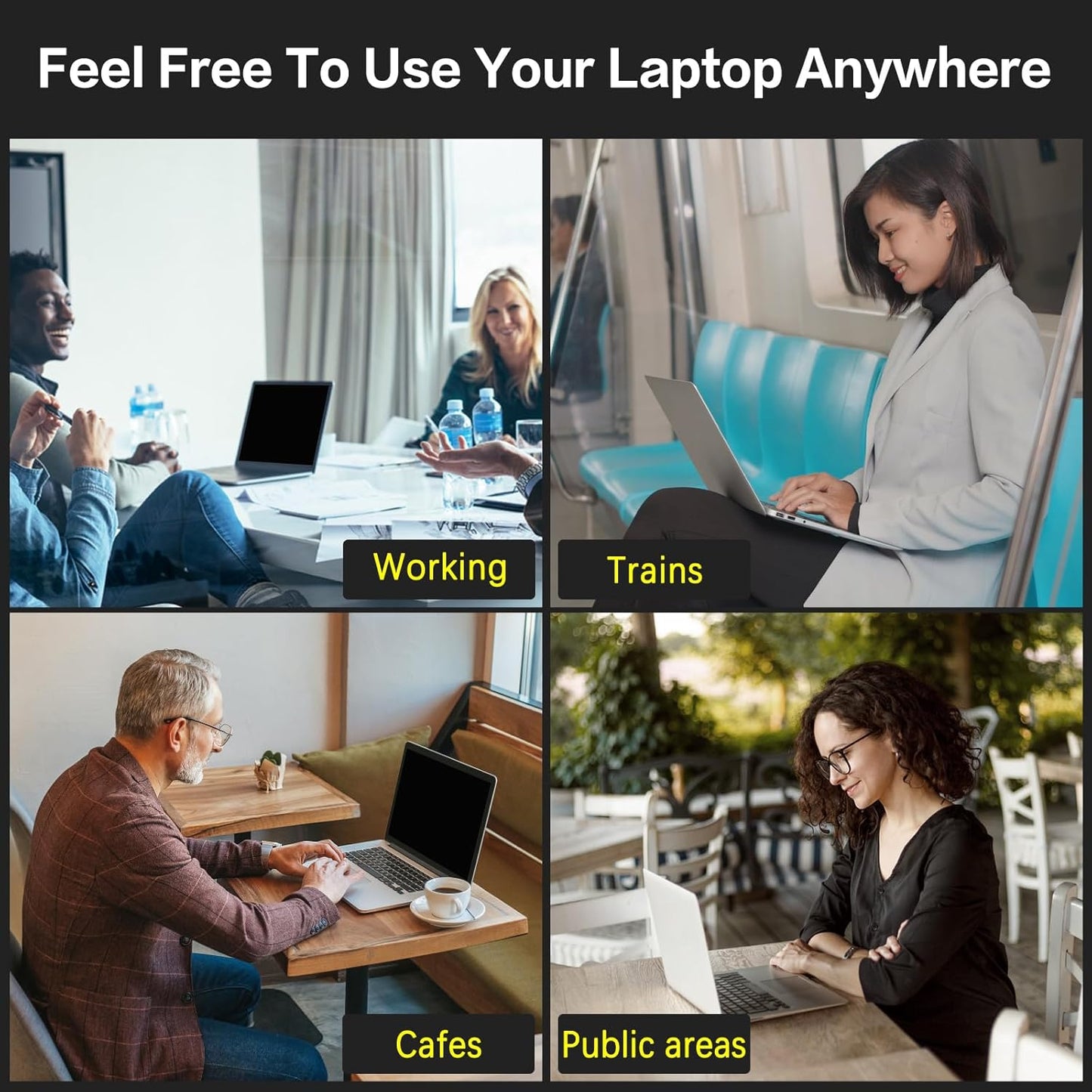 Laptop Privacy Screen 14 Inch 16:9 Aspect Ratio, Laptop Screen Privacy Shield Compatible With Lenovo Hp Dell Acer Asus Thinkpad Envy Xps, Removable Anti Glare Blue Light Computer Filter Protector