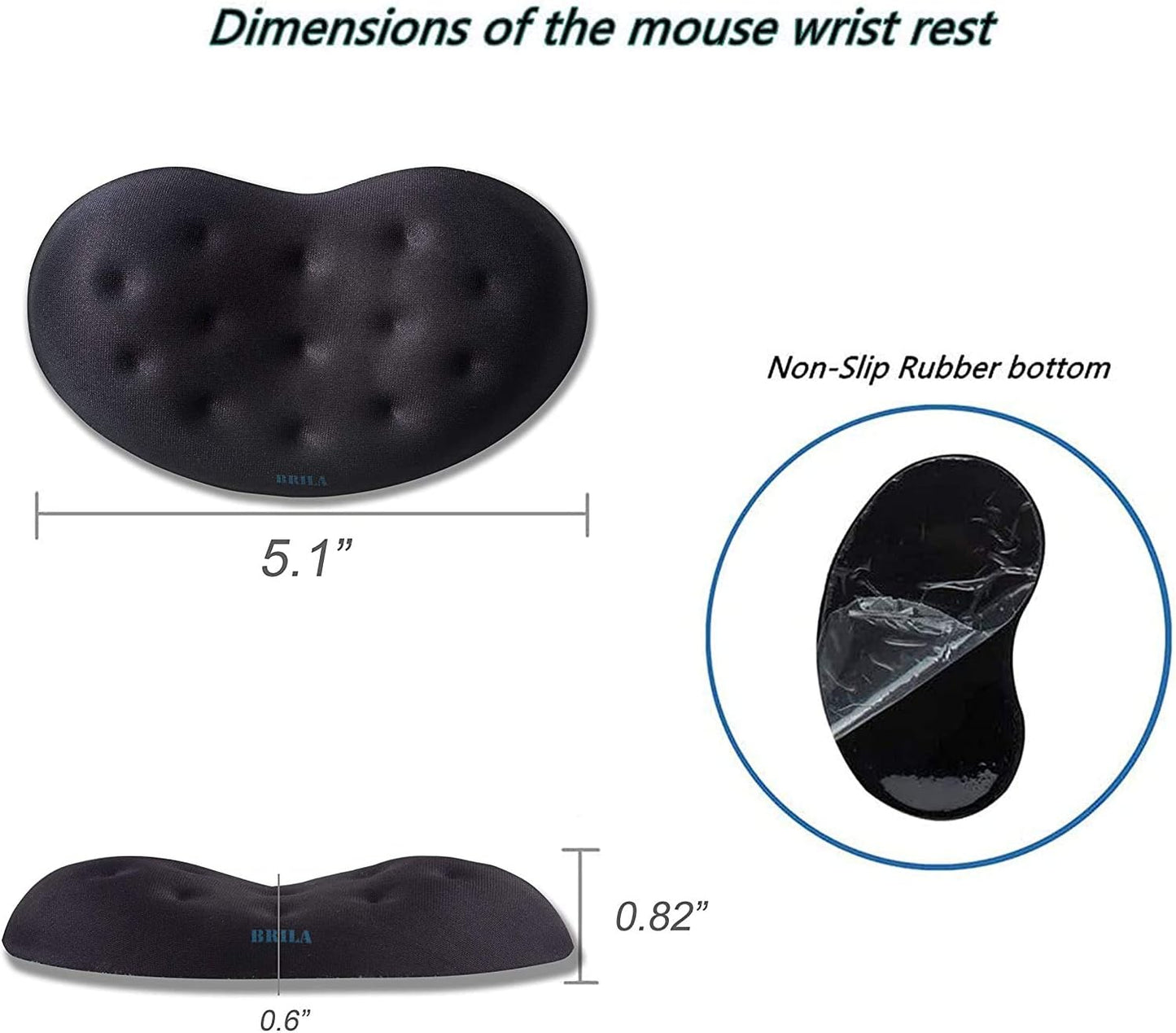 BRILA Memory Foam Mouse & Keyboard Wrist Rest Support Pad Cushion Set for Computer, Laptop, Office Work, PC Gaming - Massage Holes Design - Easy Typing Wrist Pain Relief (Nebula)
