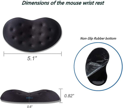 BRILA Memory Foam Mouse & Keyboard Wrist Rest Support Pad Cushion Set for Computer, Laptop, Office Work, PC Gaming - Massage Holes Design - Easy Typing Wrist Pain Relief (Nebula)