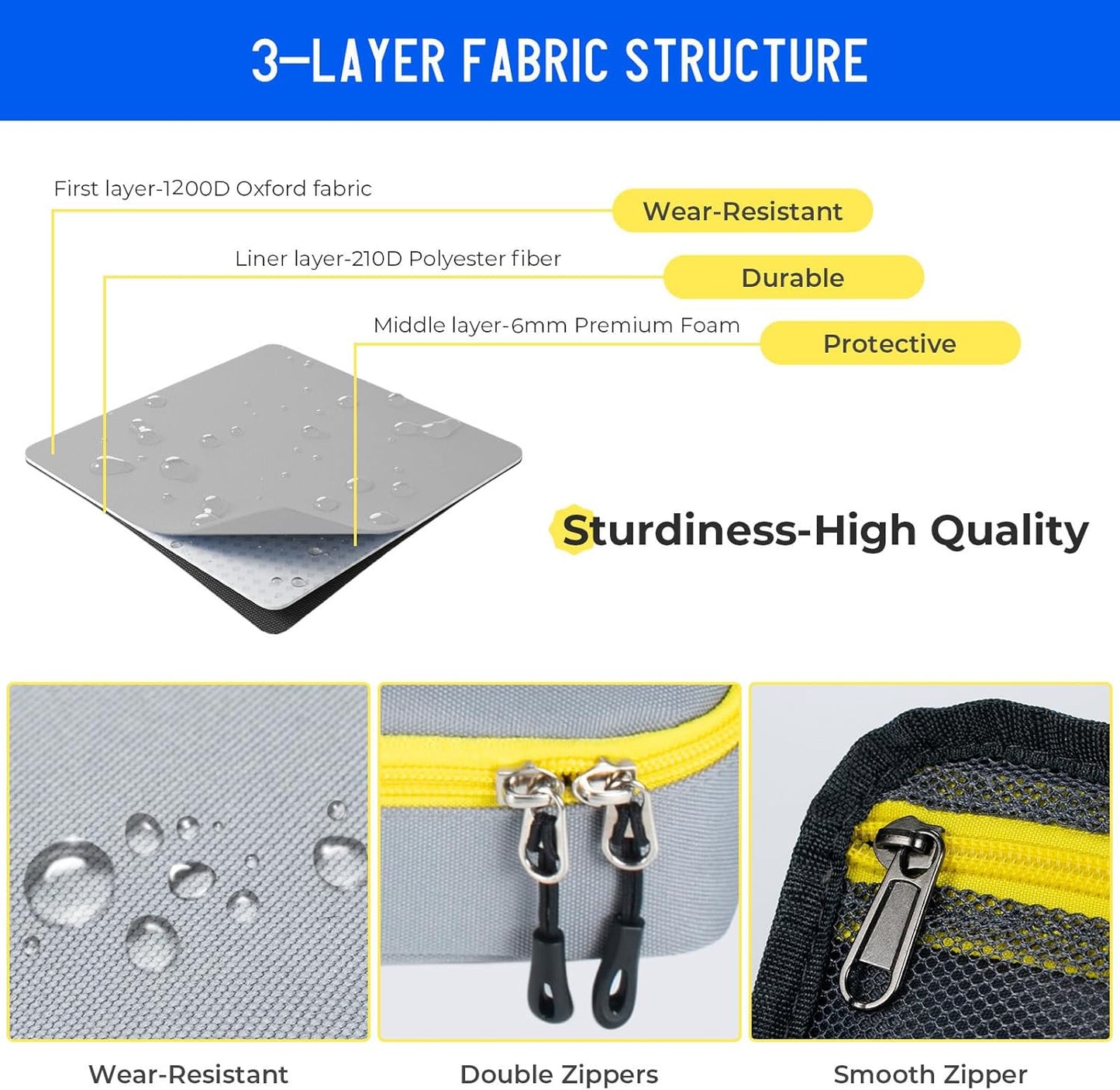 ECHSRT Big Pencil Case, Aesthetic Portable Zipper Pencil Bag with Hidden Pocket, Special Pouch for Men Women Adults, Stationery Organizer Pen Cases for Office Travel,Black