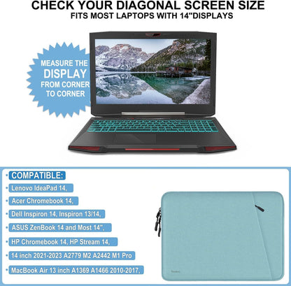 Laptop Sleeve Case 13.3 inch, Shockproof Protective Computer Cover with Accessories Pocket, Portable Laptop Bag Compatible with MacBook Air/Pro 13-13.3 inch, Compatible for MacBook Pro 14 inch, Black | Shockproof