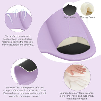 MOSISO Wrist Rest Support for Mouse Pad & Keyboard Set, Ergonomic Mousepad Non-Slip Base Home/Office Pain Relief & Easy Typing Cushion with Neoprene Cloth & Raised Memory Foam, Black
