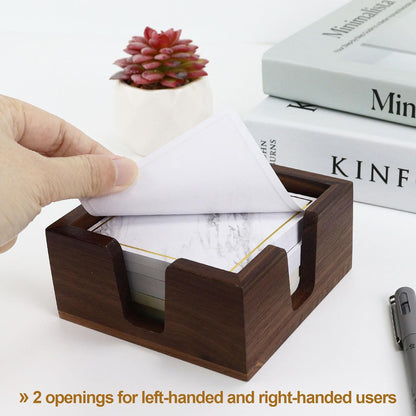 Buqoo 4x6 Notepad Holder Dispenser, Walnut Wood Sticky Notes Memo Pad Holder Dispenser Desk Supplies Organizer Accessories for Office Home Schools