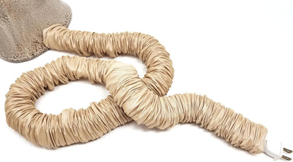 Cream COVEREase Lamp Cord Cover 9 ft Faux Silk Fabric Cover - Cable Sleeve, Wire Cover, Cord Hider for Cable Management for Electrical Lighting Fixtures. (1 PK)