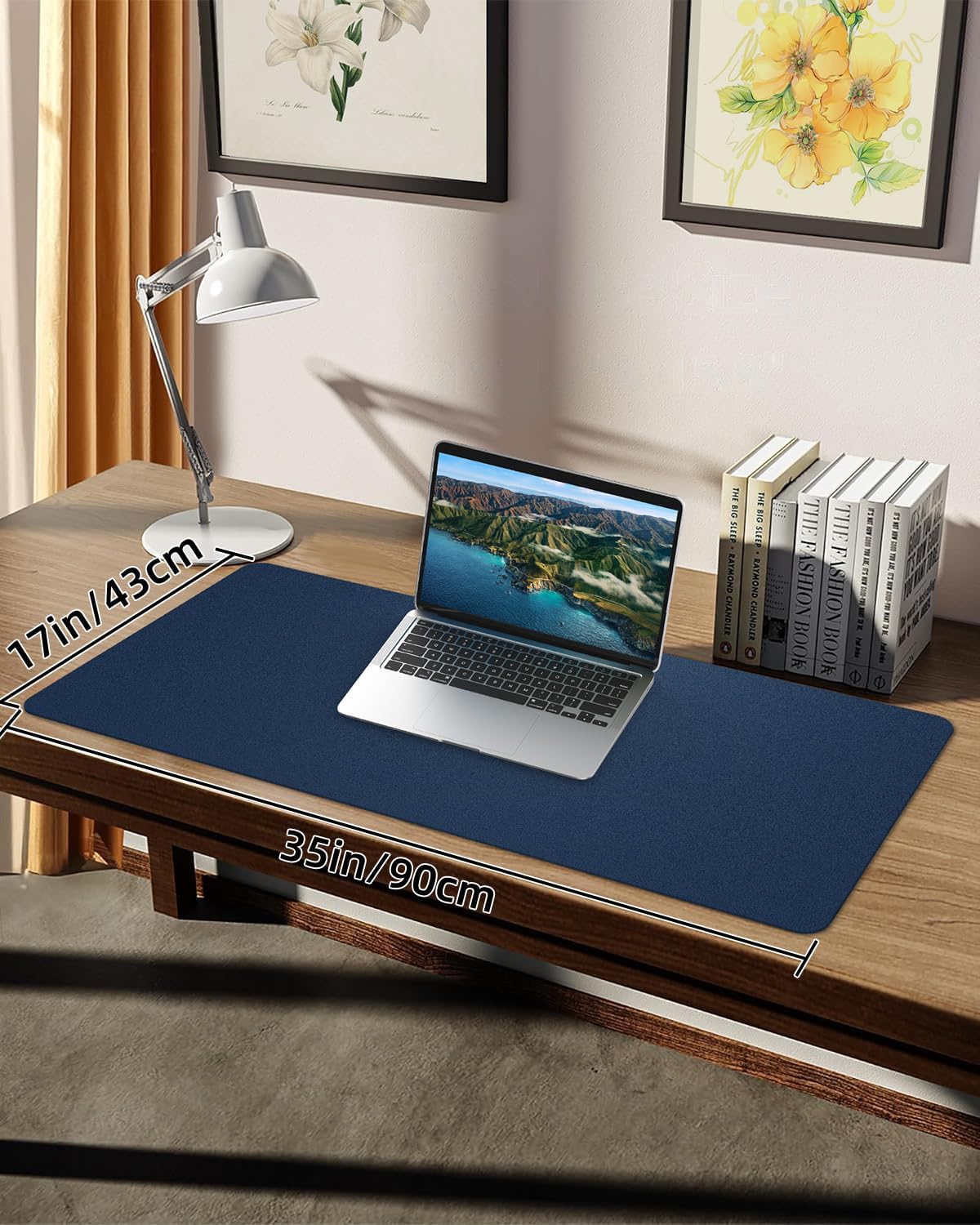 Leather Desk Pad Protector, Office Desk Mat, Large Mouse Pad, Non-Slip PU Leather Desk Blotter, Laptop Desk Pad Desk Accessories for Office and Home (Black, 40" x 17")