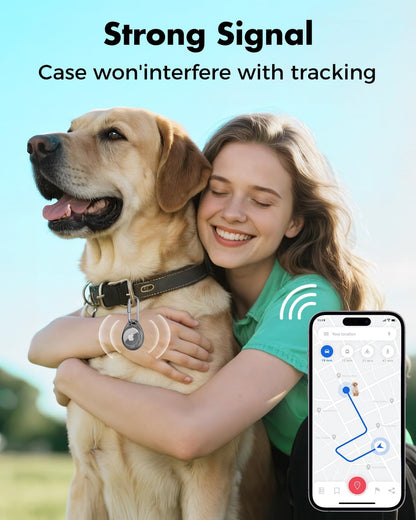 UNBREAKcable AirTag Holder for Apple - 4 Pack Air Tag Case [Professional Carabiner] [Waterproof] [Shockproof] TPU AirTag Keychain for Kids, Pets, Keys, Luggage, Backpacks