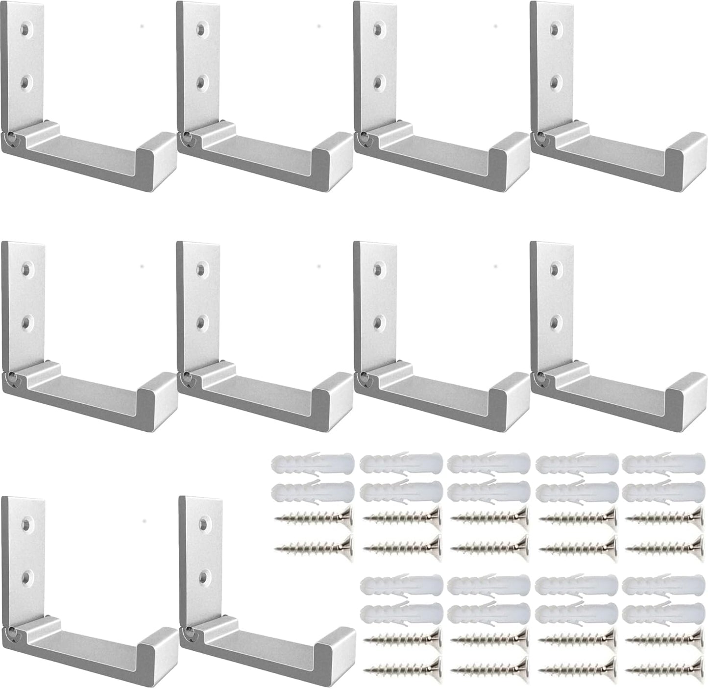 ZEYU Folding Coat Hooks, 5Pcs Wall Hooks for Hanging Coat Towel Hooks Hardware Heavy Duty Aluminum Alloy Headphone Holder No Rust Wall Mounted with Screws for Bags Fitness Equipment
