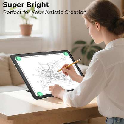 Rechargeable A4 Light Box for Tracing,Bawaslom LED Light Pad with Adjustable Stand and Strong Magnets,Ultra-Thin & Bright Tracing Board for Diamond Art,Sketching,Vinyl Weeding,Architectural Design