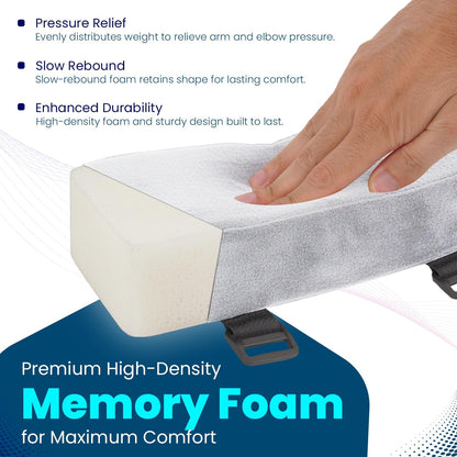 Thick Memory Foam Office Chair Arm Pads - Office Chair Armrest Covers Provide Elbow Cushion and Relieve Pressure - Ergonomic Desk Chair Arm Covers - Gaming, Computer Chair Rest Pads (Set of 2) (Black)