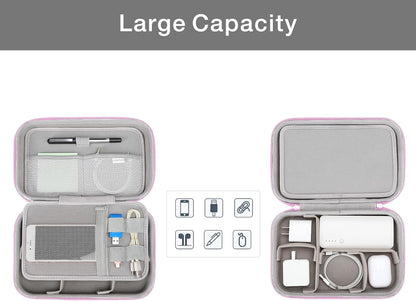 MOSISO Electronic Organizer Travel Case Compatible with MacBook Power Adapter, Compatible with Magic Mouse & Pencil, SD Card, USB Flash Disk with 4 Modular Insert & 2 Cable Tie & Snap Hook, Black