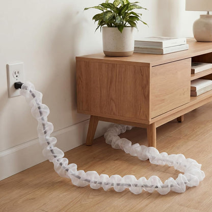 9 ft Decorative Fabric Cord Cover Organza Fabric Cord Cover for Wires Fabrics Cable Sleeve TV Computer Phone Charger Lamps Home & Office Cable Management
