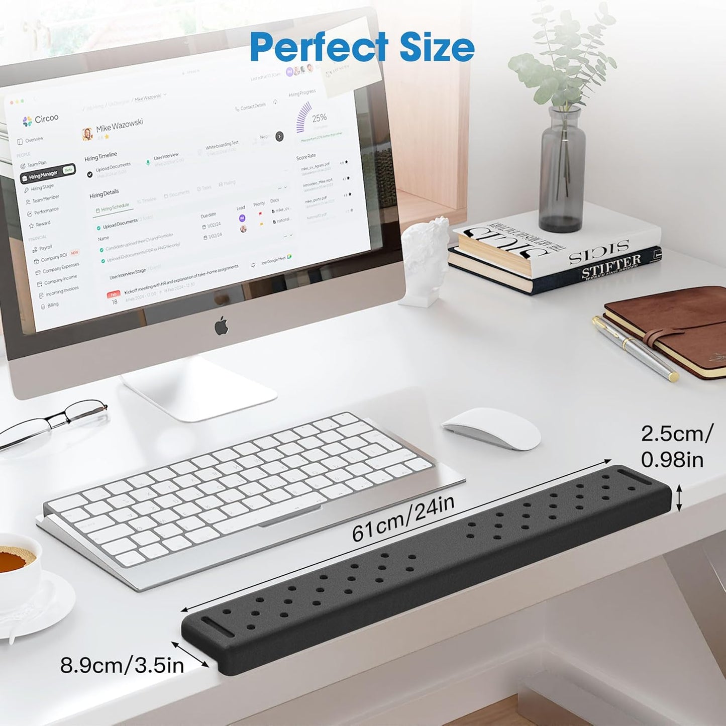 MEKASS L-Shaped Desk Wrist Rest Elbow, Forearm & Wrist Comfort Support for Table or Desk Edge, Non-Slip, Memory Foam Padding 2-Piece Set (Oval Black