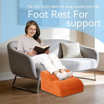 Foot Rest for Under Desk at Work.Multifunctional 3-Tier Foot Stool,with Washable Footrest.for Under Desk,Office Chair Gaming Chair & Sofa,Leg Elevation Pillow,Supports Posture-Brown