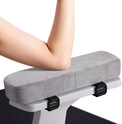 Smiry Ergonomic Office Chair Armrest Pads, Memory Foam Arm Rest Covers, Non-Slip Armrest Cushion with Adjustable Buckles and Straps, Elbow Relief for Desk, Gaming & Wheelchair (Black, Set of 2)