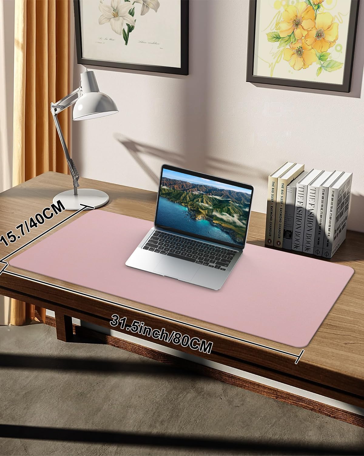 Leather Desk Pad Protector, Office Desk Mat, Large Mouse Pad, Non-Slip PU Leather Desk Blotter, Laptop Desk Pad Desk Accessories for Office and Home (Black, 40" x 17")