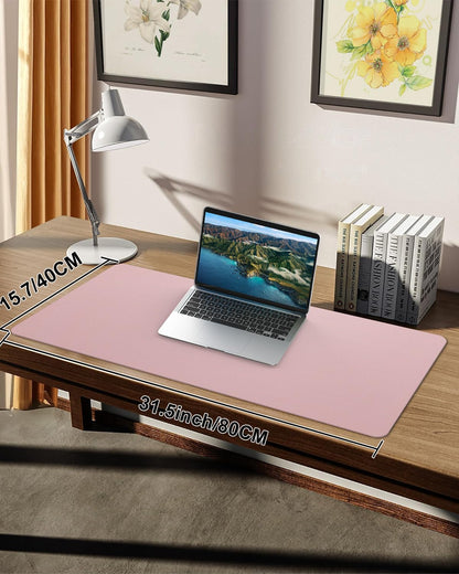Leather Desk Pad Protector, Office Desk Mat, Large Mouse Pad, Non-Slip PU Leather Desk Blotter, Laptop Desk Pad Desk Accessories for Office and Home (Black, 40" x 17")