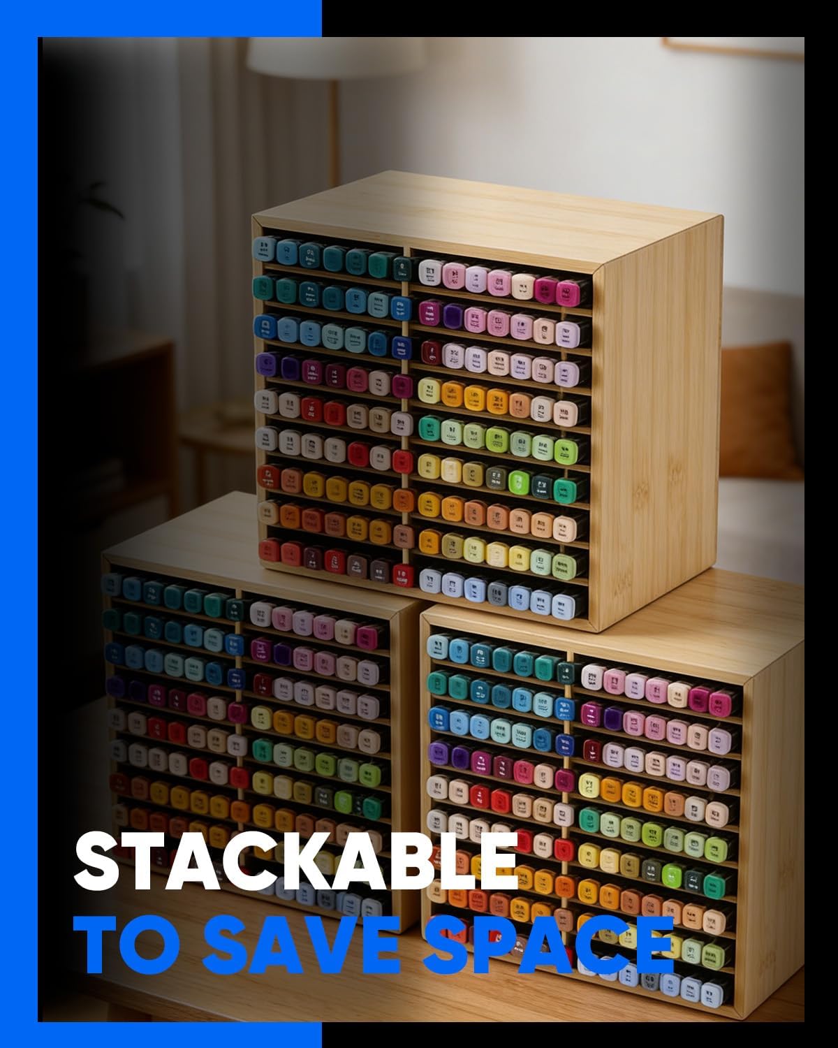 UCEC 300 Slot Marker Organizer Adjustable Markers Holder for Desk, Marker Storage Rack Pen Color Pencil Watercolour Brushes, Pen Case Markers Organizer for Artists for Studio, Classroom, Home Office
