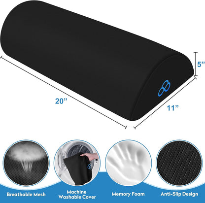 StepLively Foot Rest Ergonomic Pillow for Under Desk at Work, Anti-Fatigue Footrest Support Pillow for Fatigue & Pain Relief, Comfortable for Office Chair, Car Seat & Gaming Chair - Black