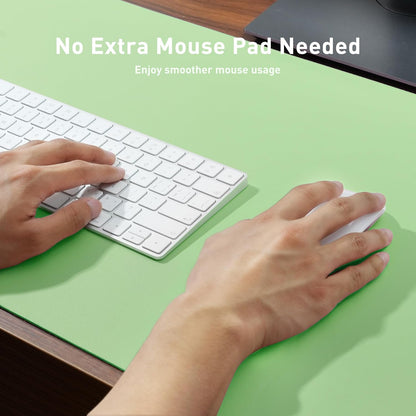 Aothia Leather Office Desk Pad Protector, Non-Slip PU Leather Desk Blotter, Waterproof Laptop Writing Mouse Pad for Office and Home, Black, 31.5" x 15.7" - Colors B