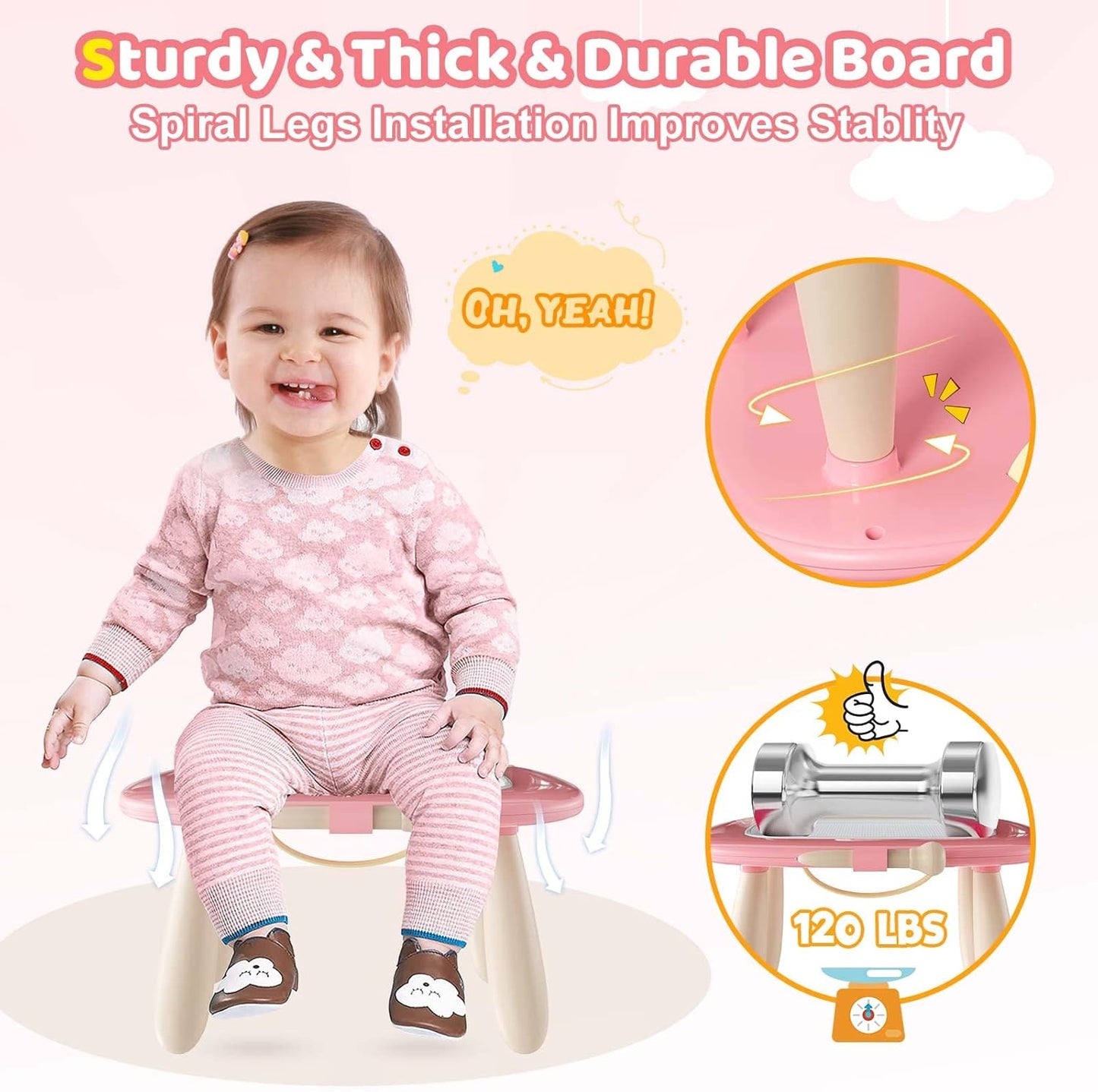 Kikidex Magnetic Drawing Board, Toddler Girl Toys for 1-3 Year Old, Doodle Board Pad Learning and Educational Toys for 1 2 3 Year Old Baby Kids Birthday Gift (Soft Pink)