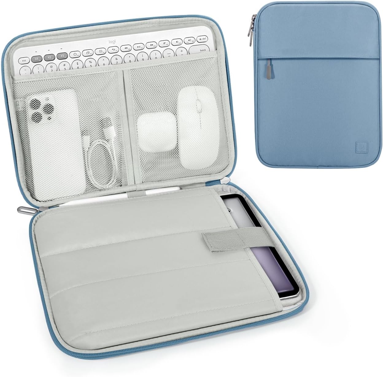 Dadanism 9-11 Inch Tablet Sleeve Padded Carrying Case for iPad (A16) 11th Gen 11", iPad 10th Gen 10.9", iPad Air M4/Pro M5 11", iPad Air 5/4, iPad 9/8/7th Gen, Galaxy Tab A11+ Plus 11", Blue