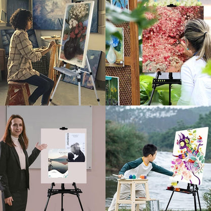Art Easel Stand for Painting and Sign - RRFTOK 17 to 66 Inch Adjustable Aluminum Tripod Easels for Display, Portable Canvas and Poster Stand with Carry Bag for Beginners, Students and Classroom Use