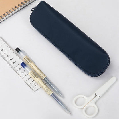 Canvas Pencil Case Cotton Canvas and Simple Multifunctional Pencil Bag Zipper Portable Storage (Black)